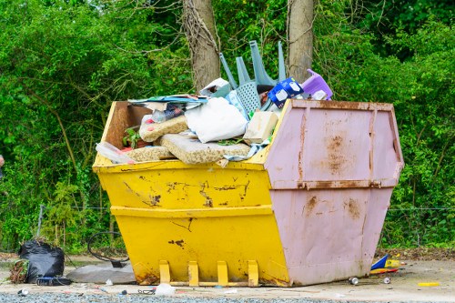 Bermondsey neighborhood with waste collection vehicles