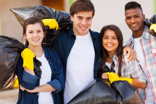 Professional waste clearance team at a Bermondsey building site