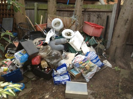 Before and after garden clearance in a Bermondsey backyard